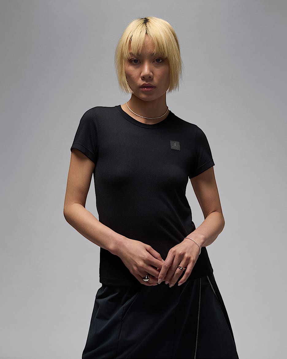ジョーダン エッセンシャル ウィメンズ スリム ショートスリーブ Tシャツ - ブラック