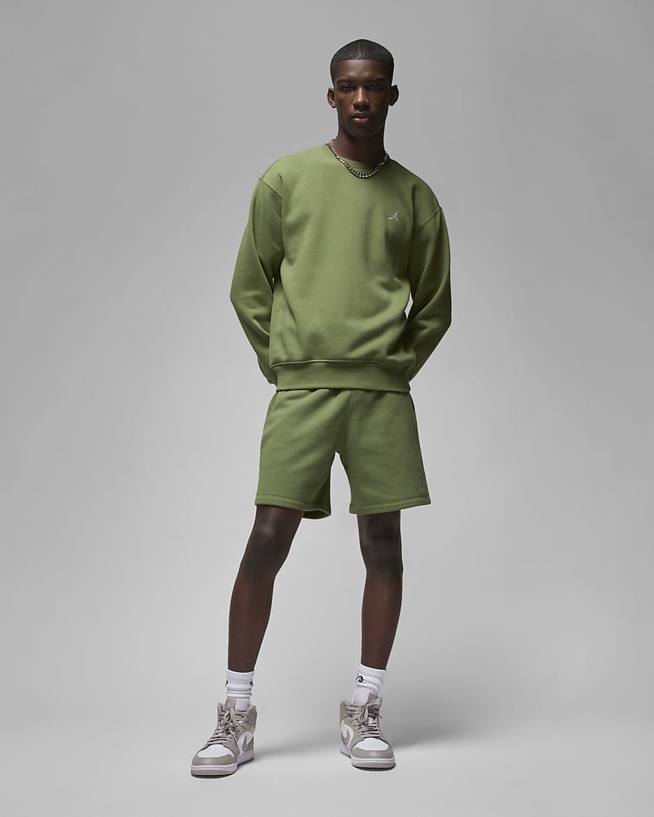 Jordan Brooklyn Fleece Men's Crewneck Sweatshirt - Sky J Light Olive/White