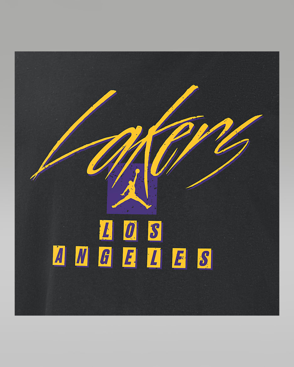 Los Angeles Lakers Courtside Statement Edition Men's Jordan NBA Max90 T-Shirt - Black