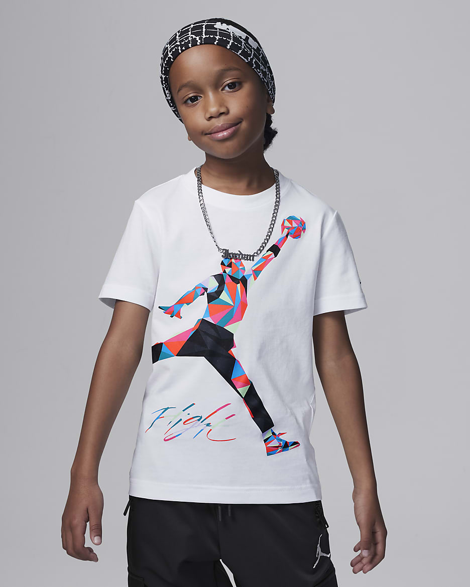 Playera con gráfico para niños talla pequeña Jordan Jumpman Heirloom - Blanco