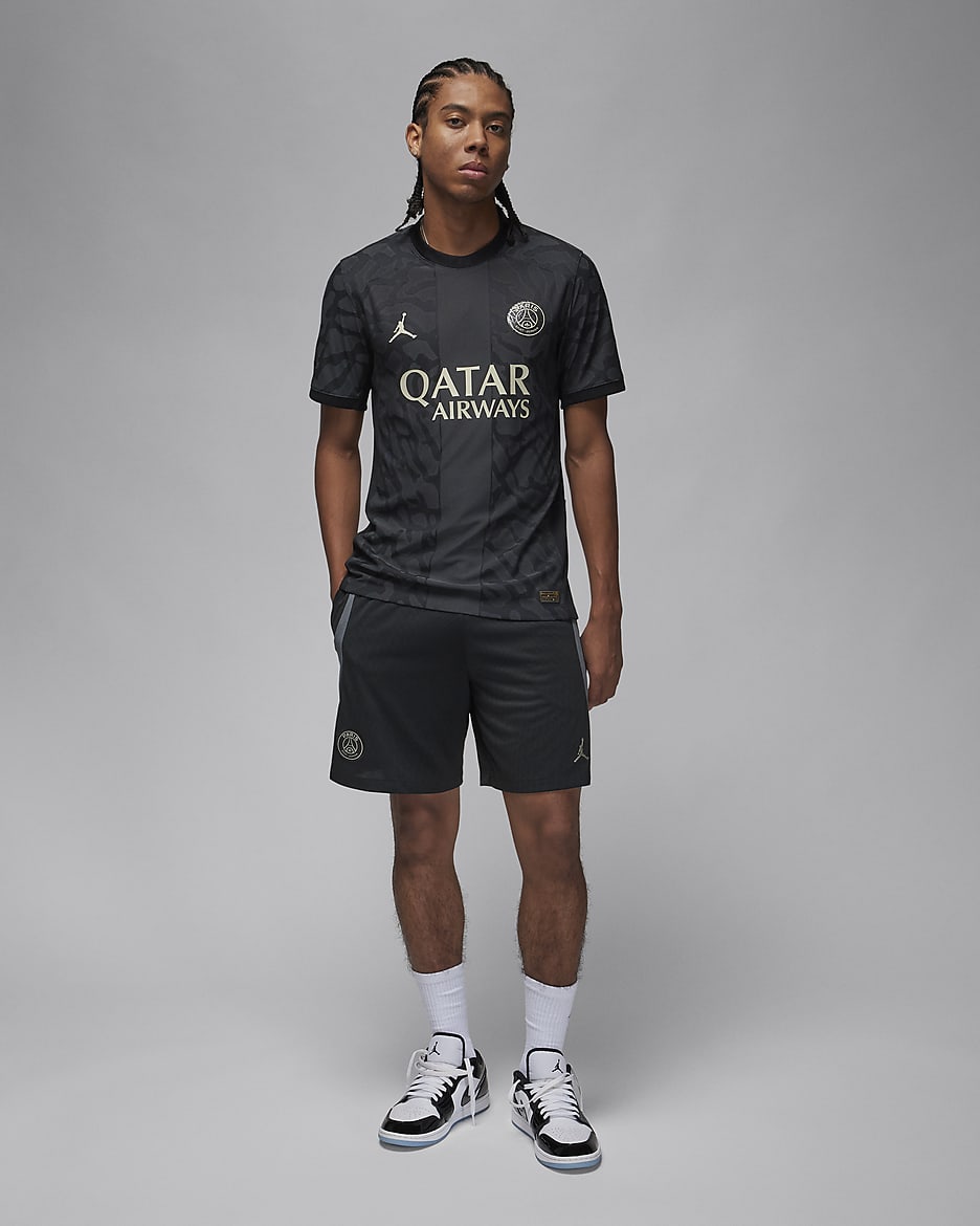 Męska koszulka piłkarska Jordan Dri-FIT ADV Paris Saint-Germain Match 2023/24 (wersja trzecia) - Anthracite/Czerń/Stone