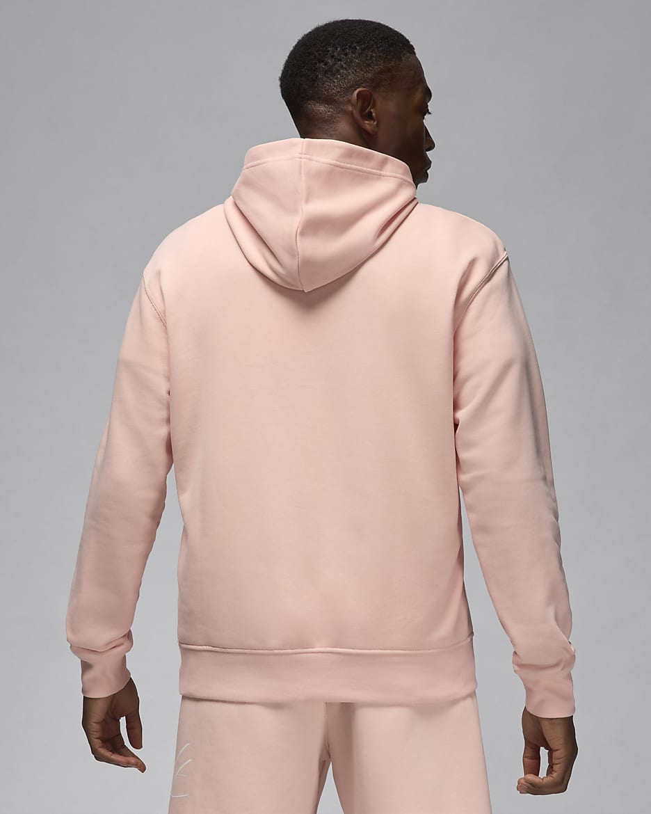 Felpa pullover con cappuccio in fleece con rovescio non spazzolato Jordan Essentials – Uomo - Legend Pink/Bianco