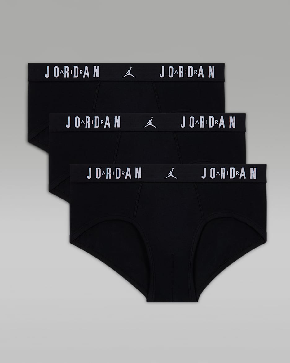 Jordan Older Kids' Cotton Briefs (3-Pack) - Black