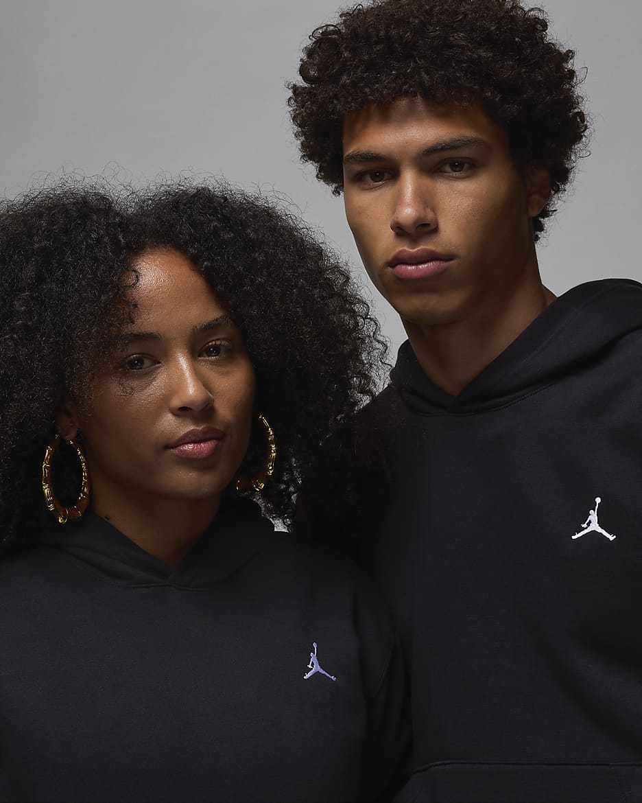 Sweat à capuche en tissu Fleece Jordan Brooklyn pour homme - Noir/Blanc