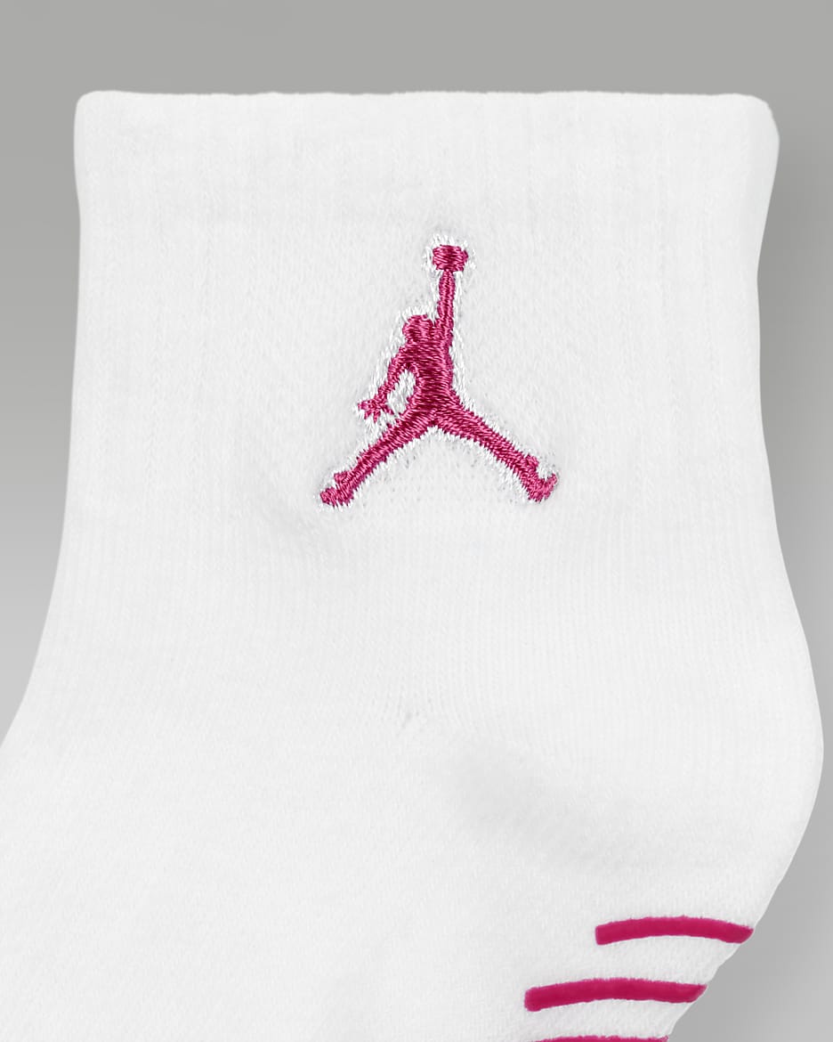 Jordan Baby (12-24M) Gripper Socks (3 Pairs) - Fire Pink