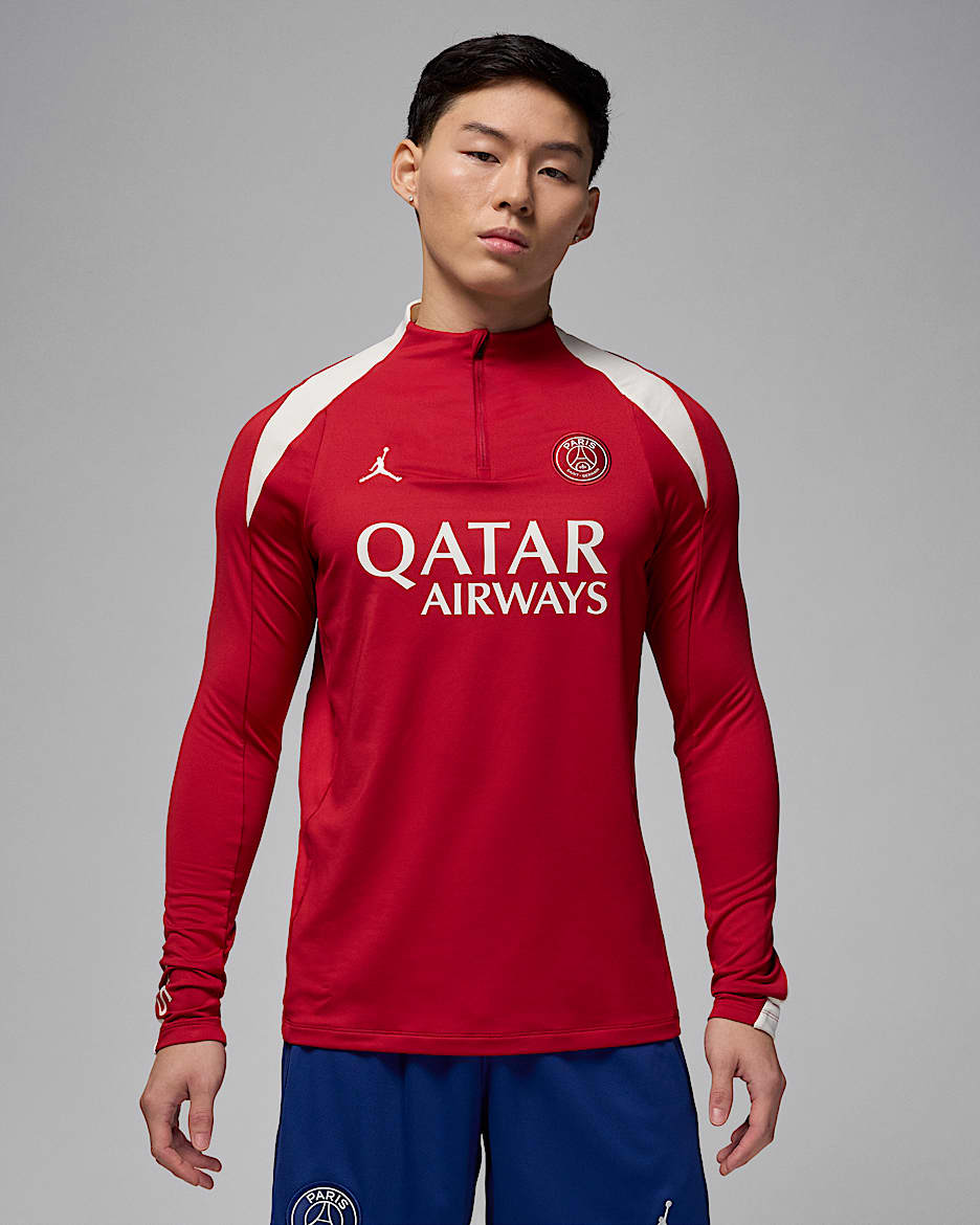 Paris Saint-Germain Strike Fourth Men's Jordan Dri-FIT Football Knit Drill Top - Wings Jordan Red/Phantom