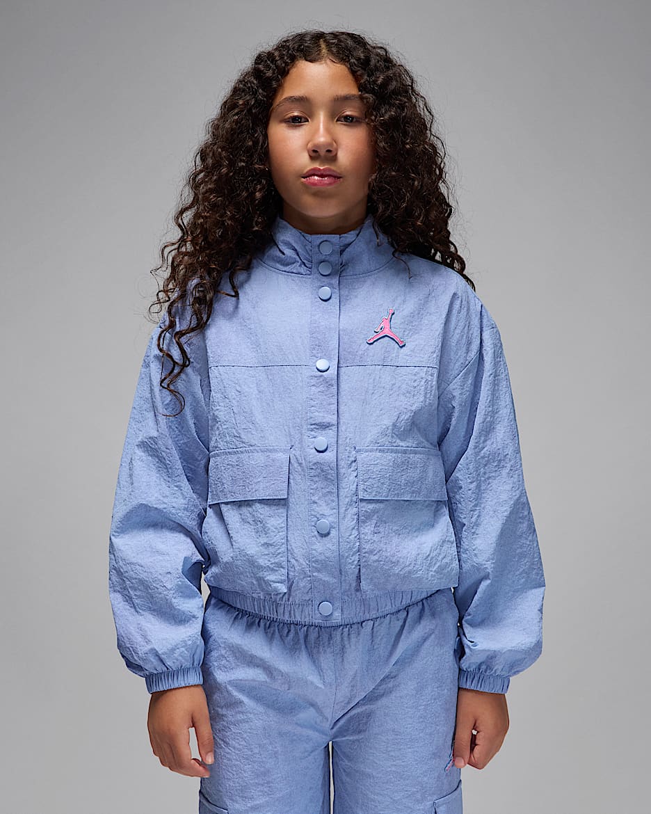 Jordan Blue Jeans and Bling Big Kids' Lightweight Jacket - Cobalt Bliss