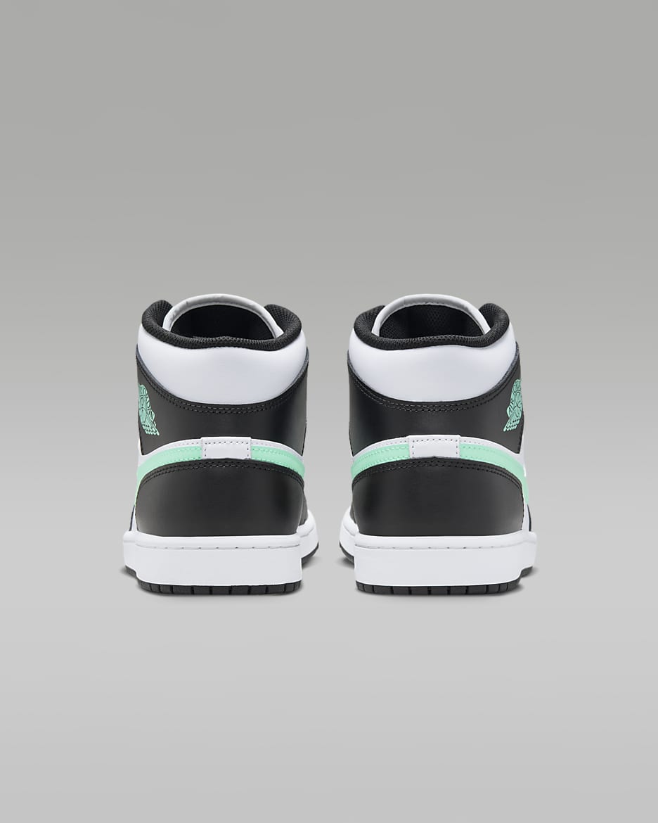 Air Jordan 1 Mid Zapatillas - Hombre - Blanco/Negro/Green Glow