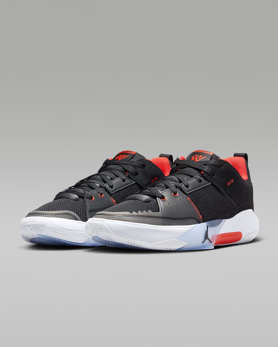 Jordan One Take 5 Basketball Shoes - Black/White/Anthracite/Habanero Red