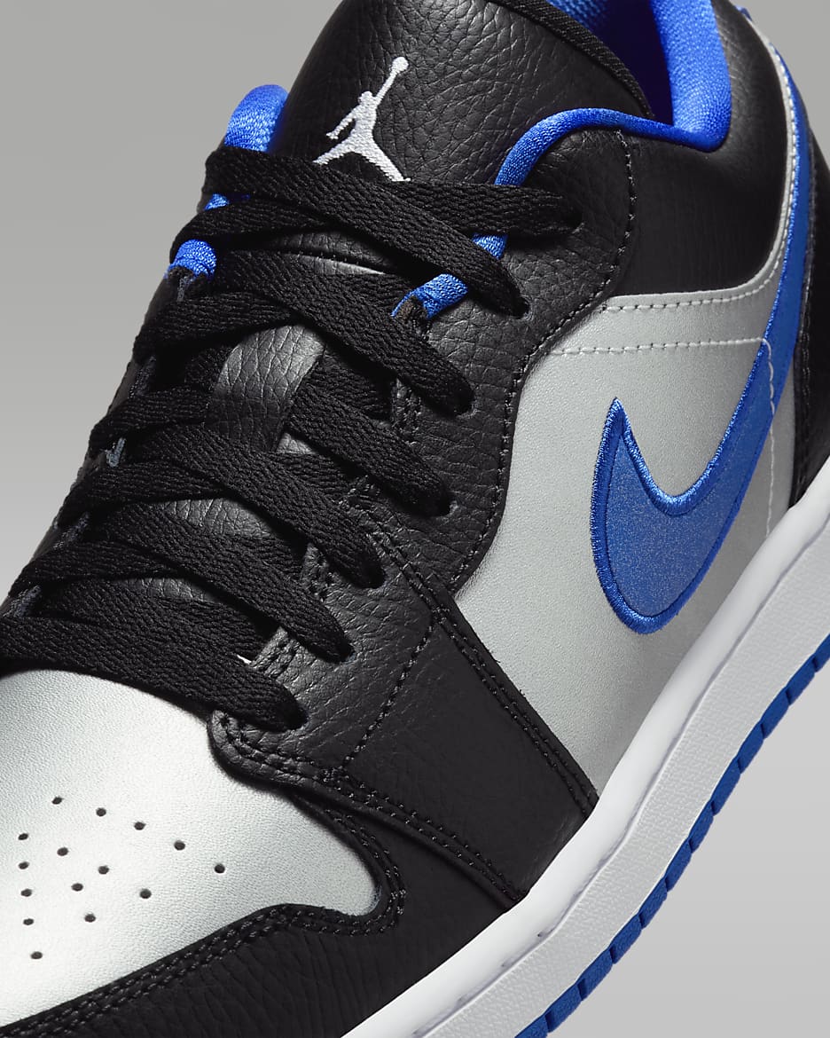 Air Jordan 1 Low Men's Shoes - Black/Game Royal/Metallic Platinum/White