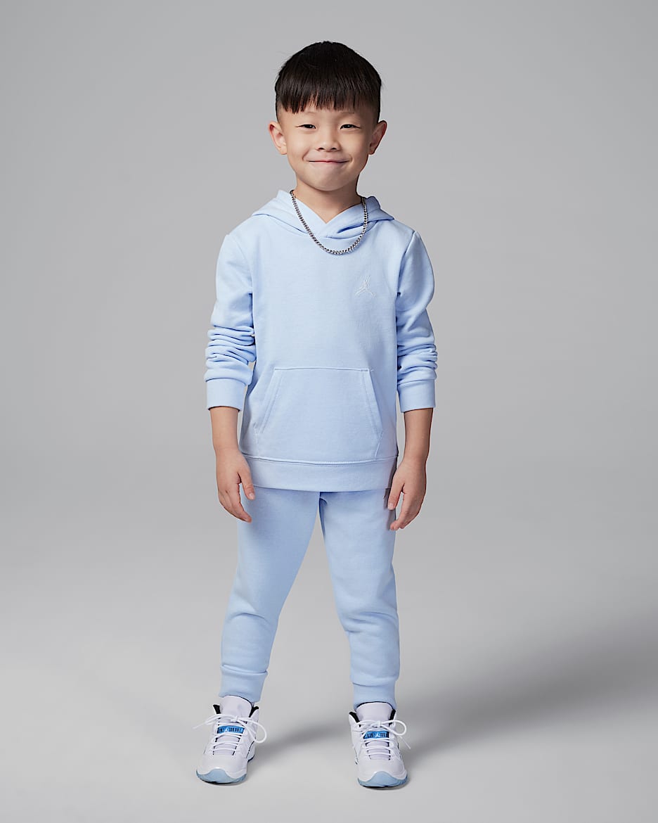 Conjunto de sudadera con gorro sin cierre de French Terry Brooklyn de dos piezas infantil Jordan - Azul hidrógeno