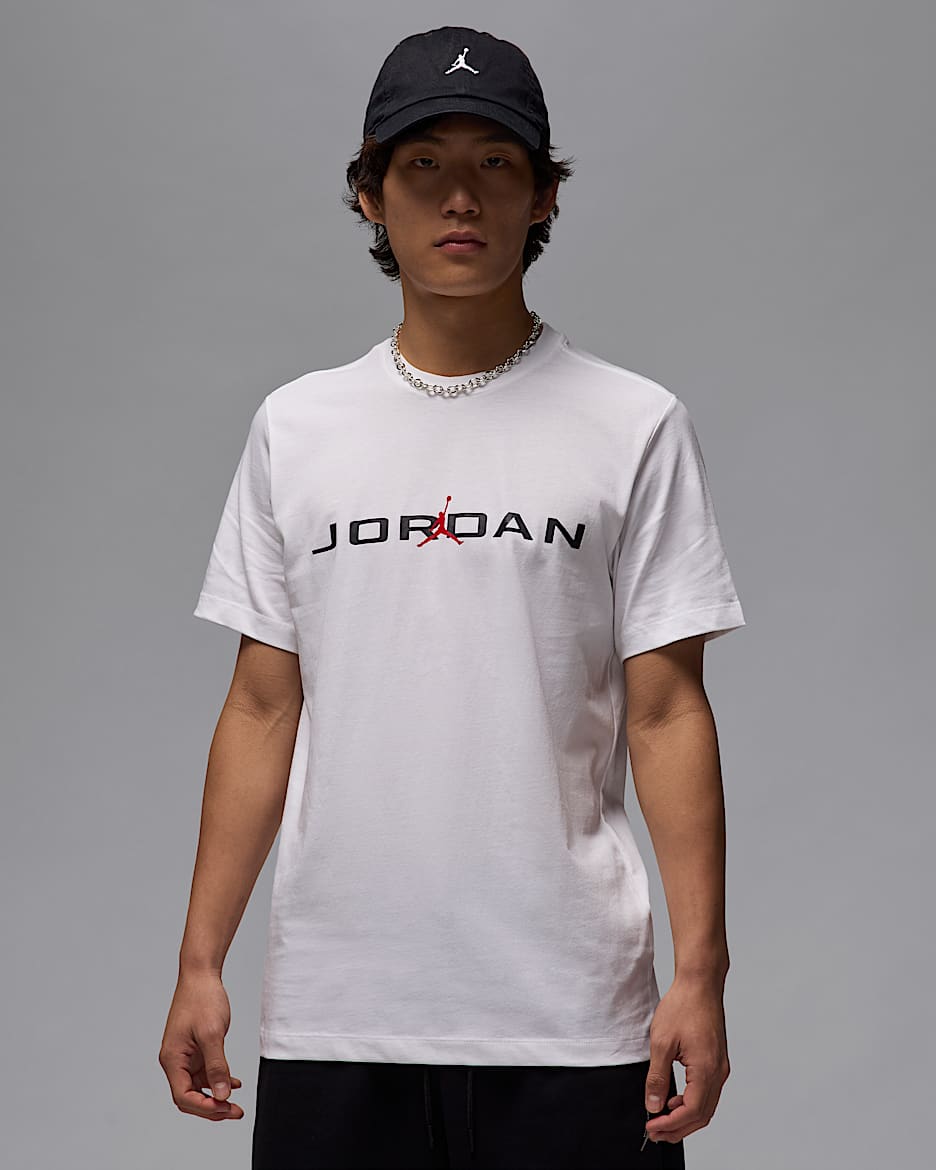T-shirt Jordan Air - Uomo - Bianco/Nero/Gym Red