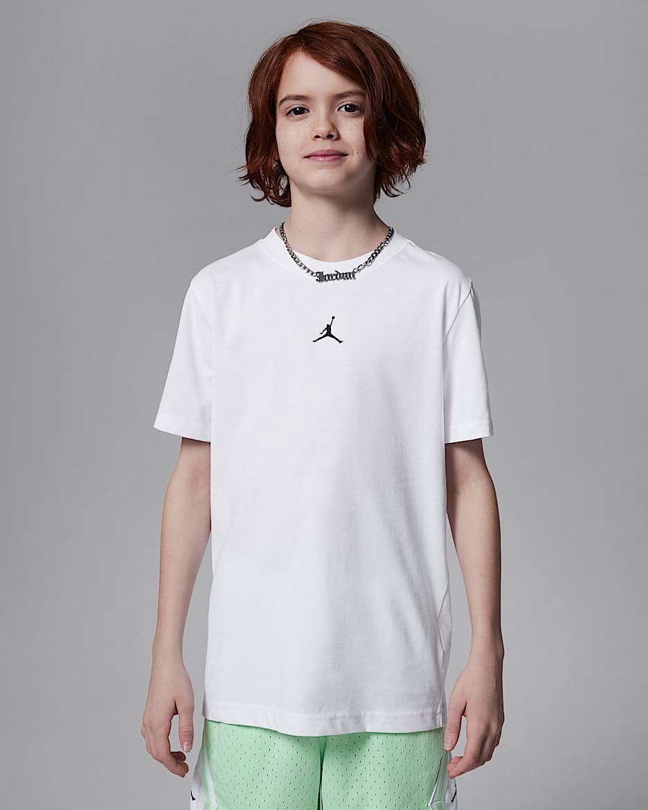 Jordan Dri-FIT Sport Big Kids' Core T-Shirt - White