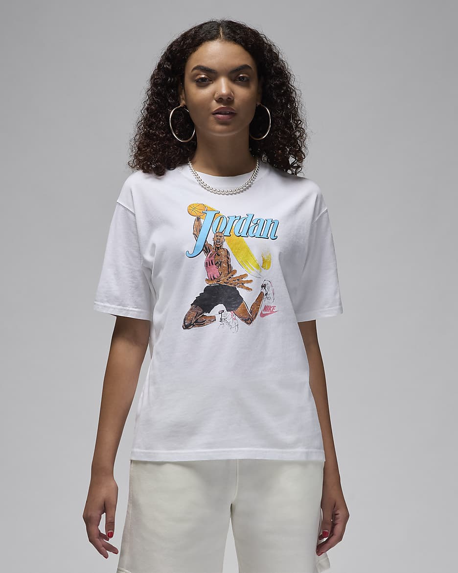 Playera con gráfico de novia para mujer Jordan - Blanco/Negro