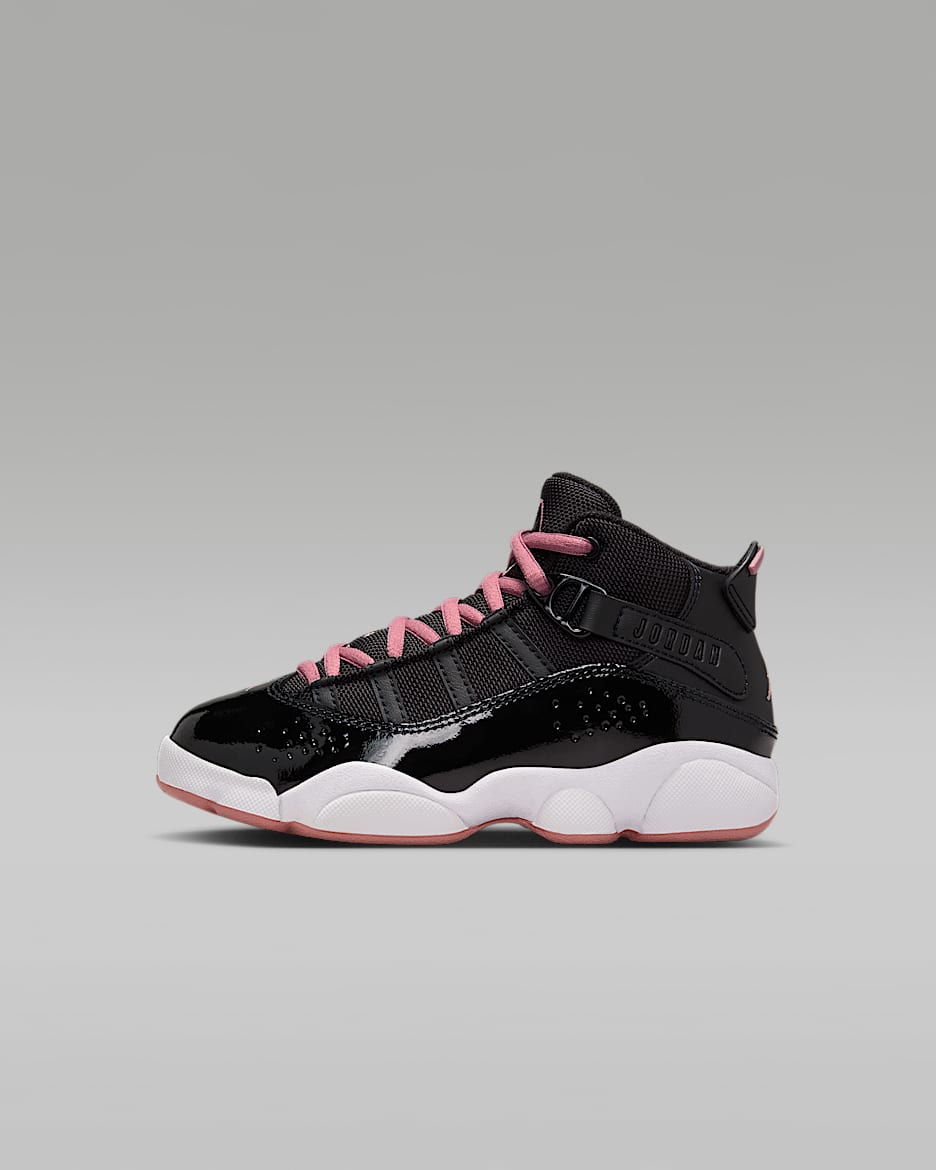 Calzado para niños talla pequeña Jordan 6 Rings - Negro/Blanco/Antracita/Rosa óxido