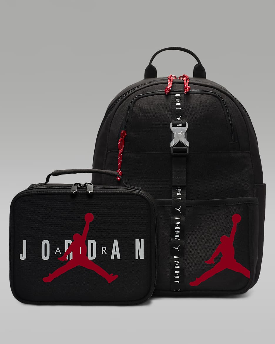 Air Jordan Lunch Backpack Big Kids' Backpack (18L) and Lunch Bag (3L) - Black