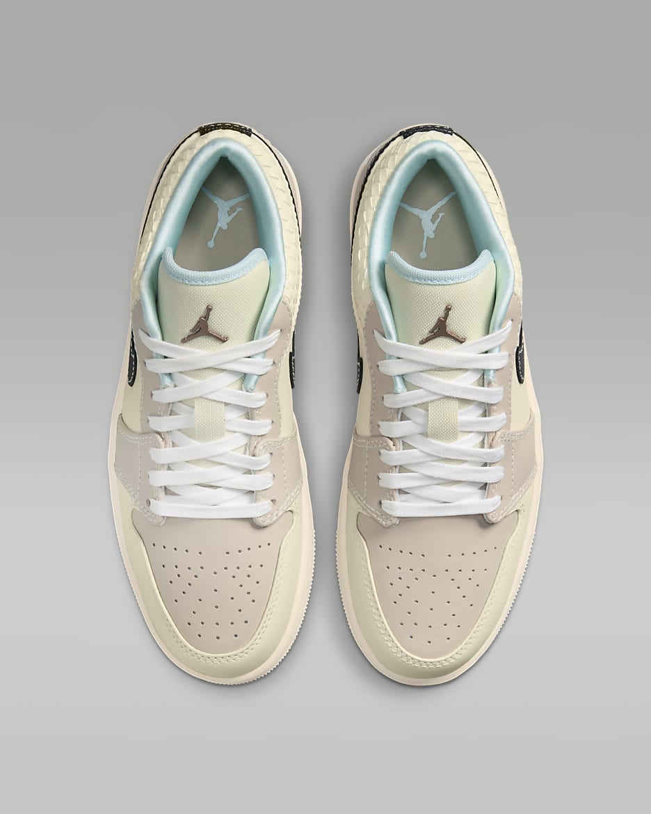 Air Jordan 1 Low SE Shoes - Sand Drift/Muslin/Glacier Blue/Black