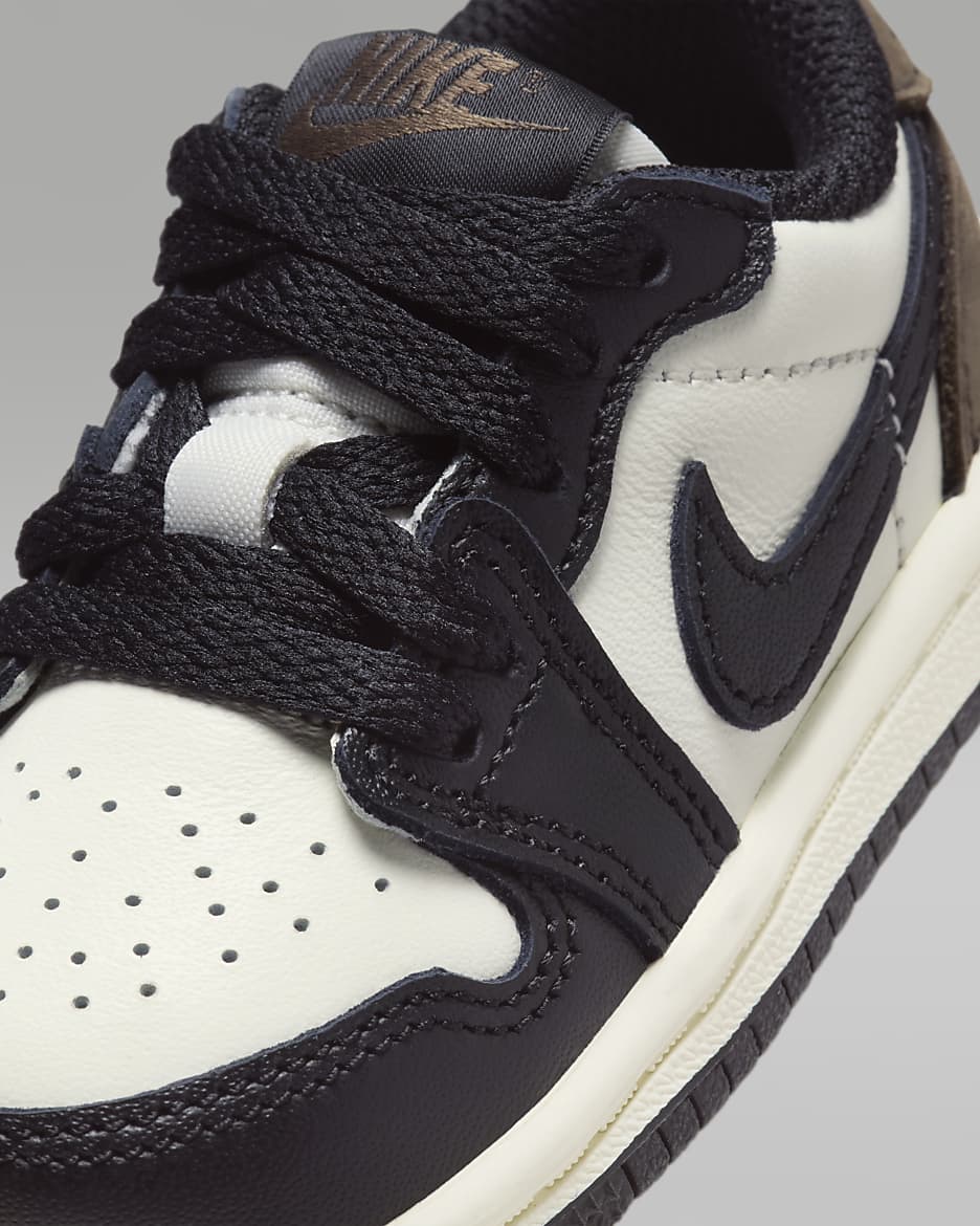 Jordan 1 Retro Low "Mocha" Baby/Toddler Shoes - Sail/Dark Mocha/Black