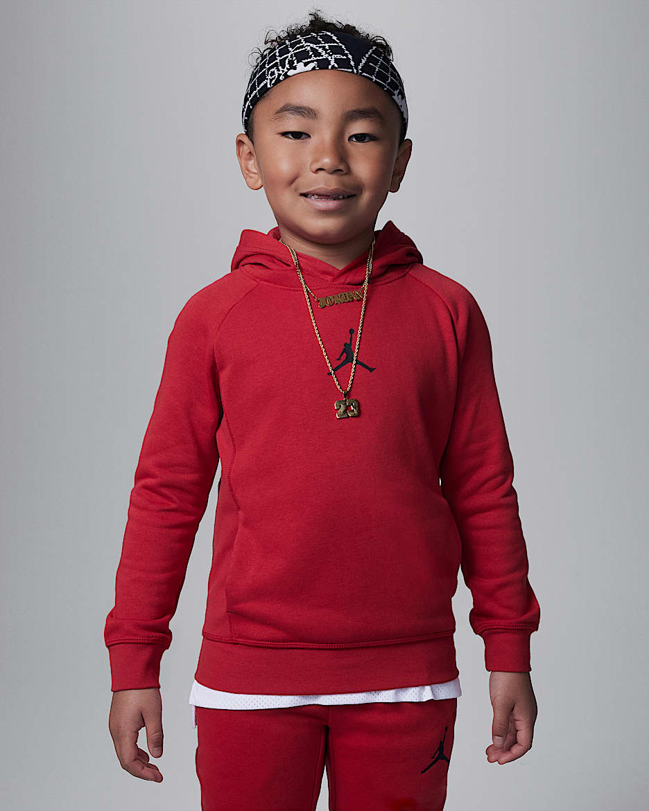 Jordan Sport Crossover Pullover Little Kids Dri-FIT Hoodie - Gym Red