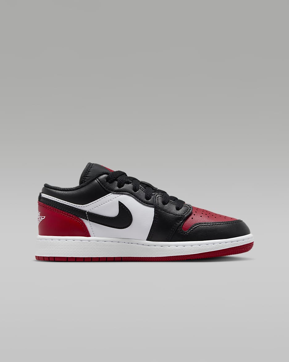 Air Jordan 1 Low Older Kids' Shoes - White/Varsity Red/White/Black