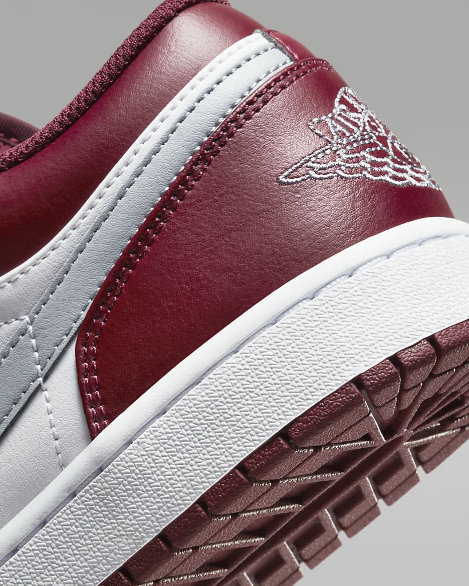 Air Jordan 1 Low Men's Shoes - Cherrywood Red/White/Cement Grey