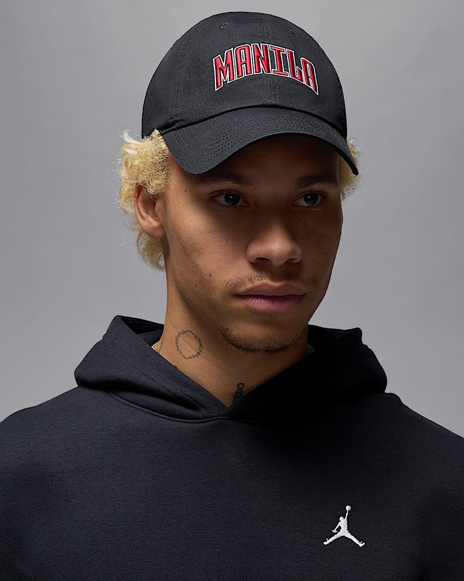 Jordan Club Unstructured Manila Hat - Black/Gym Red