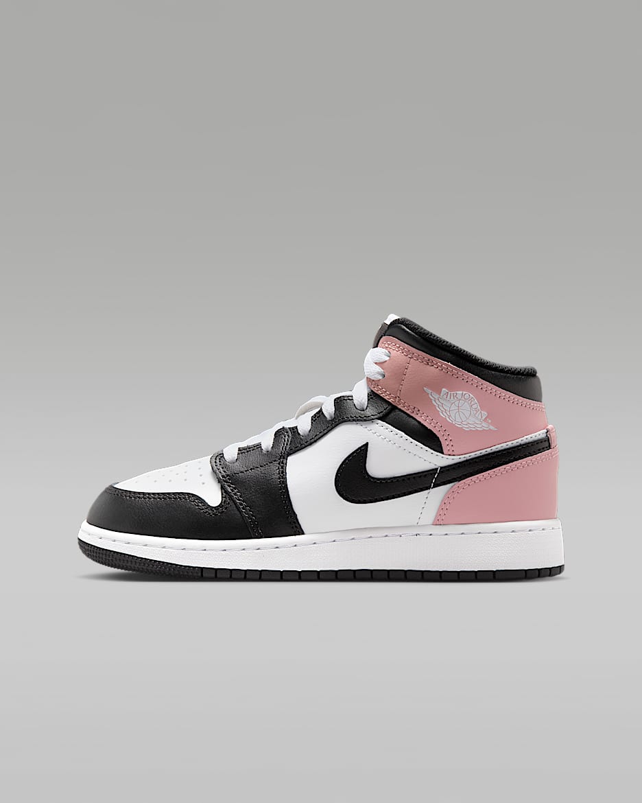 Calzado para niños grandes Air Jordan 1 Mid - Blanco/Rosa óxido/Negro