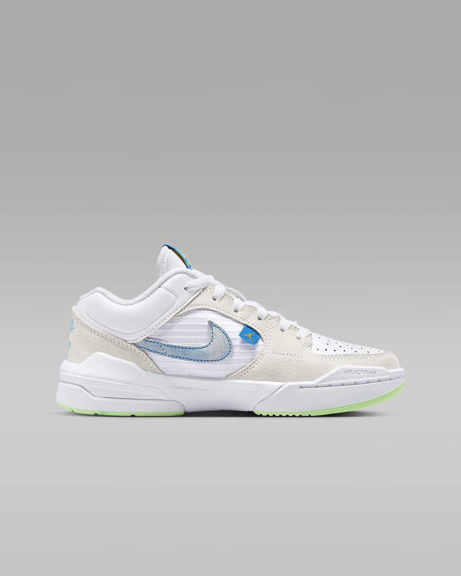 Jordan Stadium 90 Older Kids' Shoes - White/Vapour Green/Taxi/Dark Powder Blue