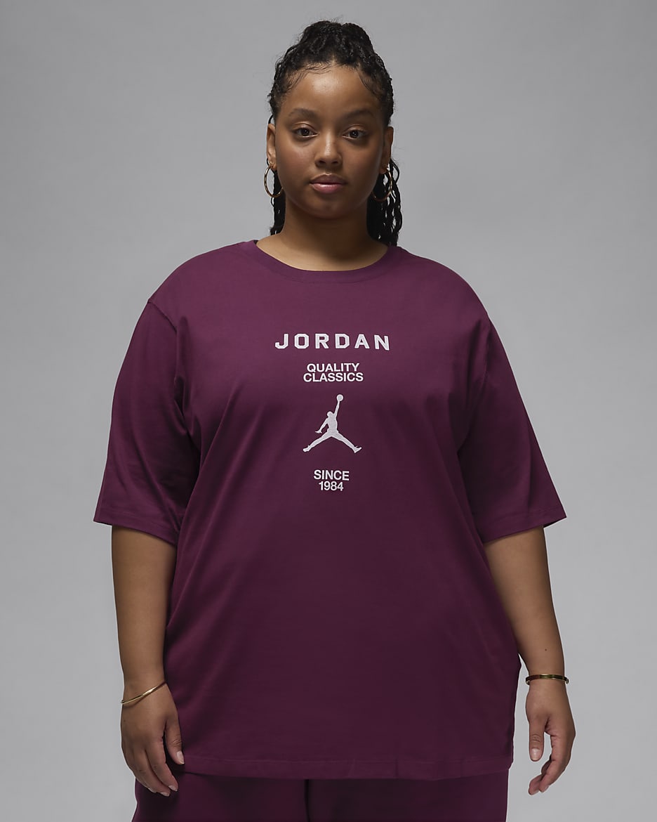 Playera girlfriend para mujer (talla grande) Jordan - Burdeos/Blanco