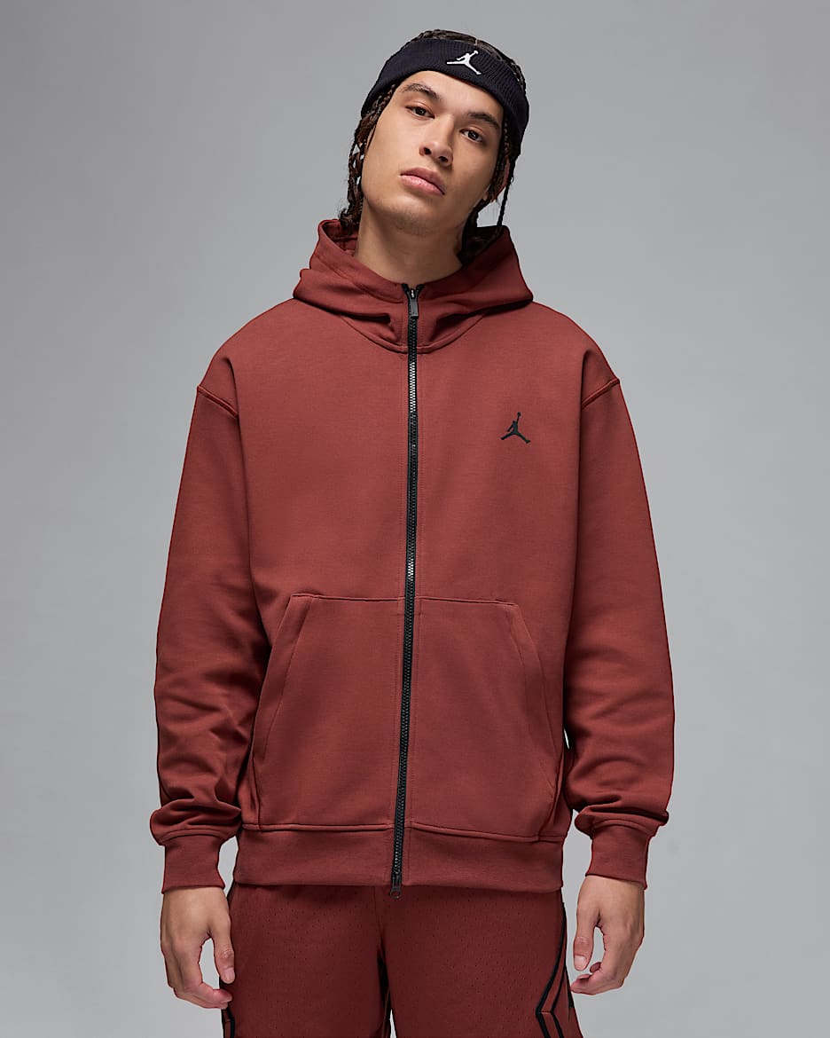 Jordan Sport Hoop Fleece Men's Dri-FIT Full-Zip Hoodie - Dark Pony/Black