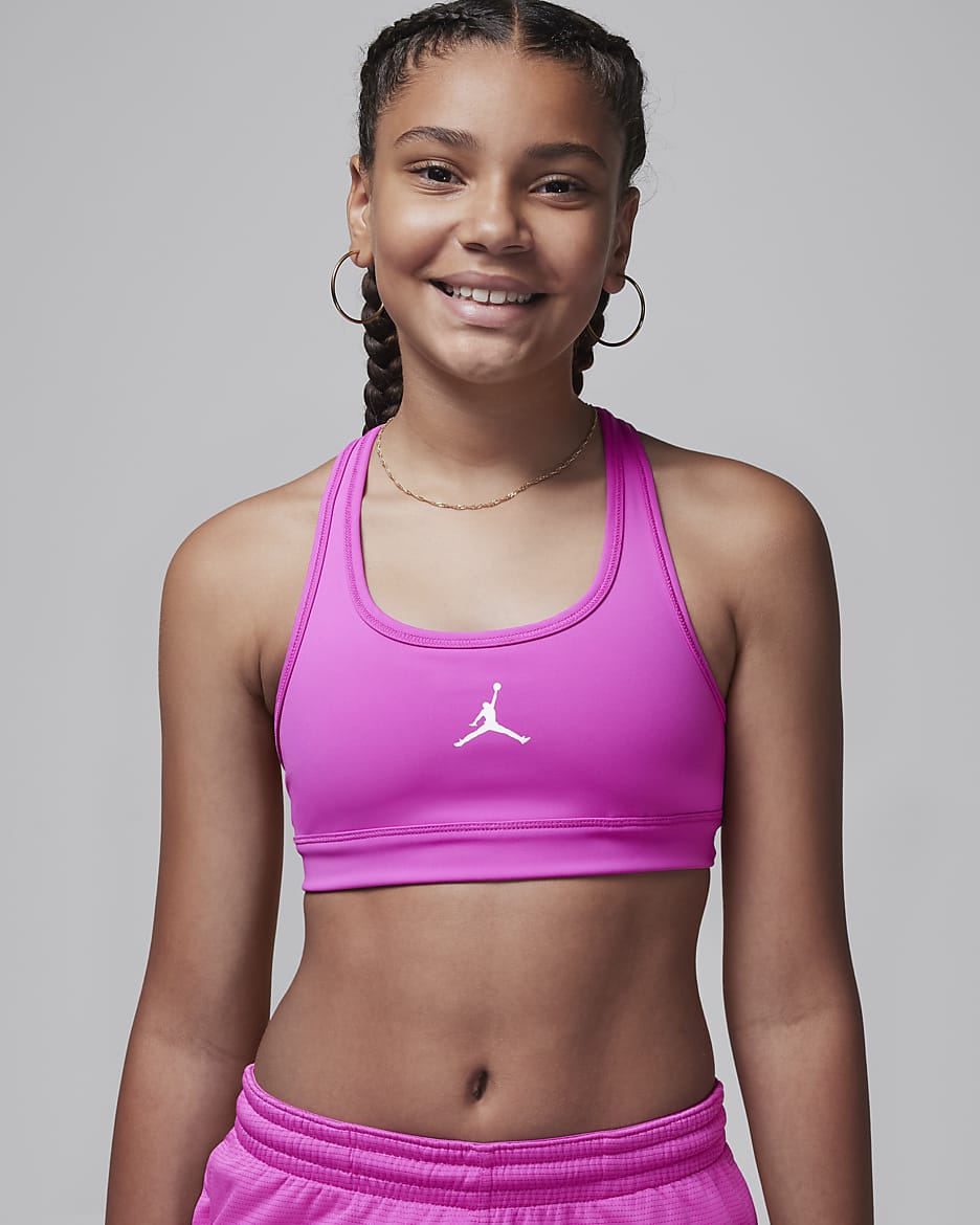 Jordan Dri-FIT Older Kids' Jumpman Bra - Fire Pink