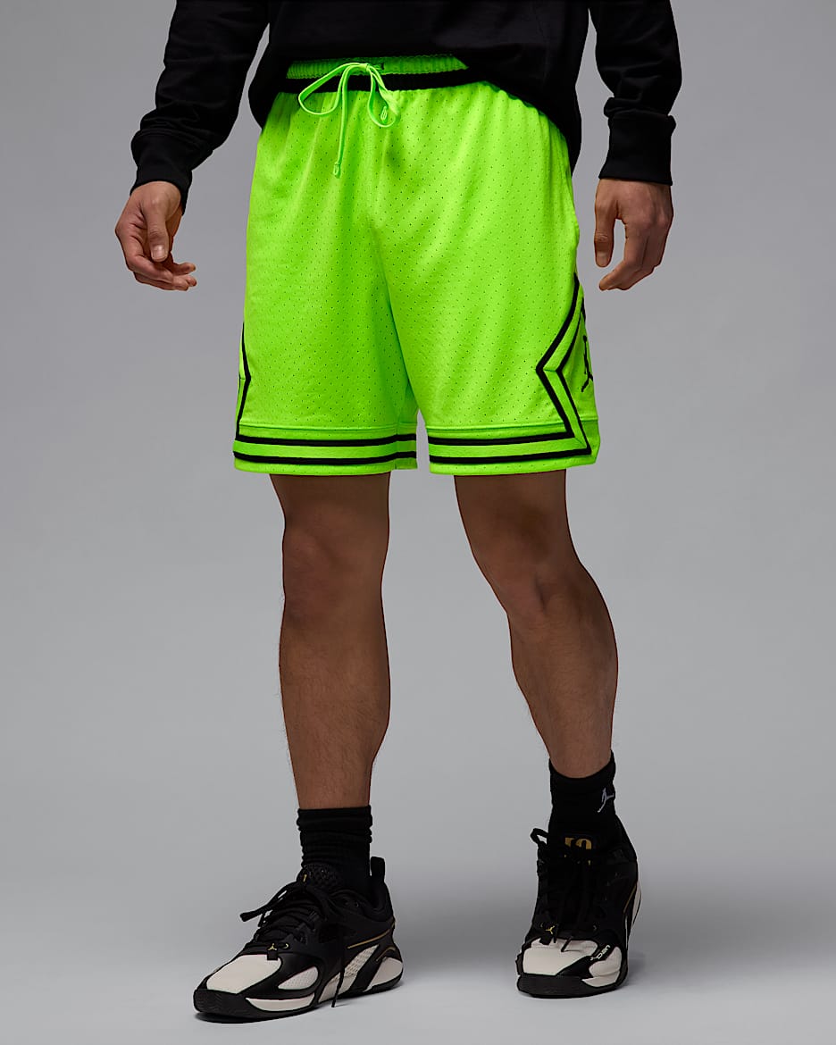 Jordan Sport Men's Dri-FIT Mesh Diamond Shorts - Electric Green/Black/Black