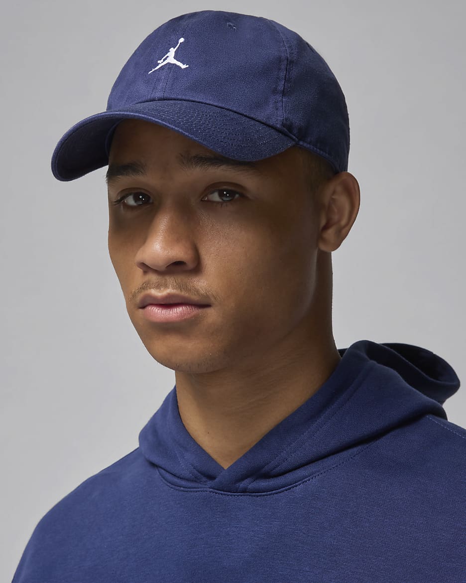 Jordan Club Unstructured Curved-Bill Hat - Midnight Navy/White