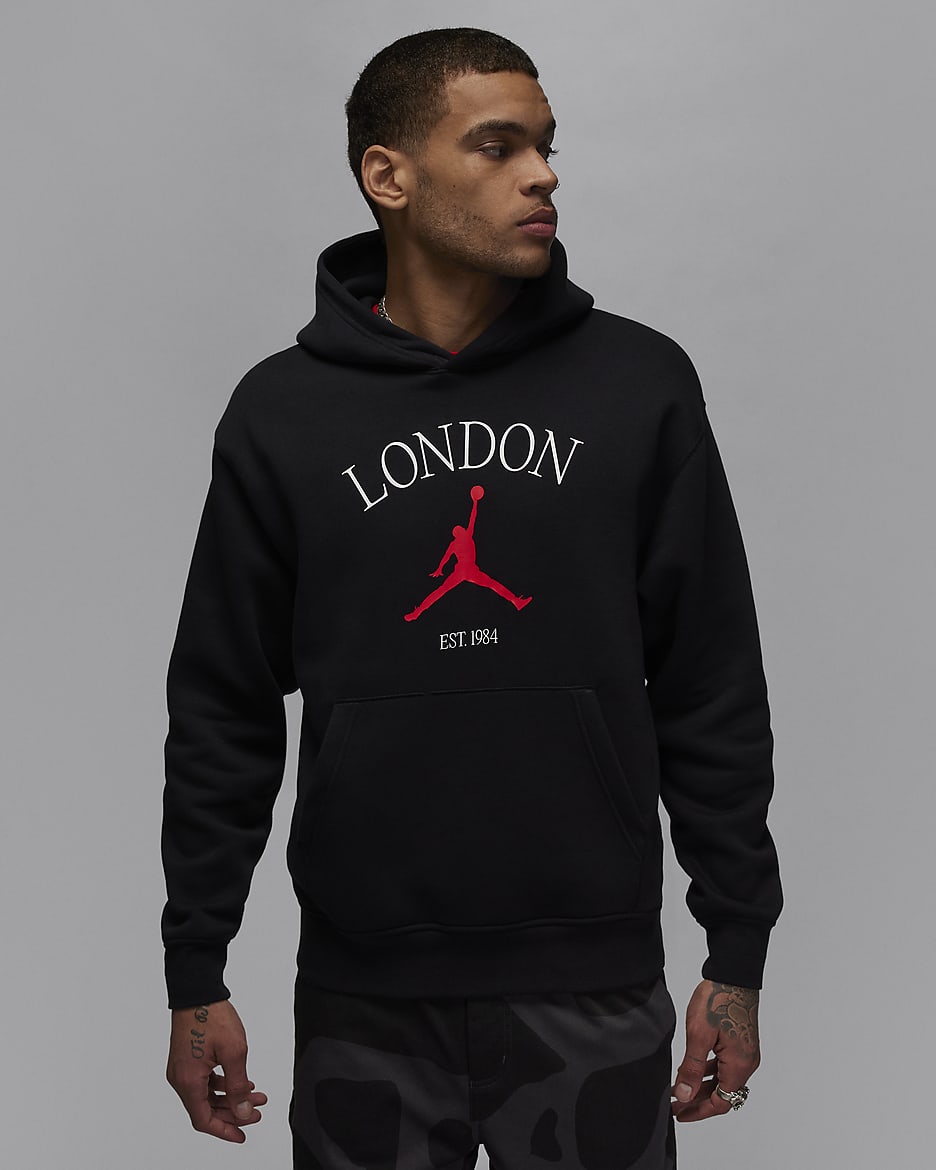 Jordan Londra Erkek Kapüşonlu Sweatshirt'ü - Siyah