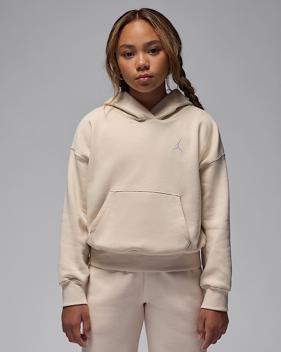 Jordan Brooklyn Fleece Big Kids' Pullover Hoodie - Legend Light Brown