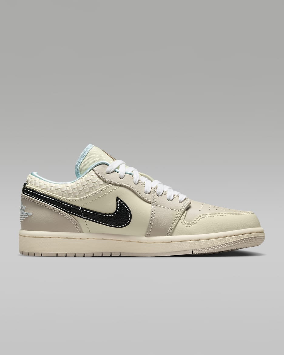 Air Jordan 1 Low SE Shoes - Sand Drift/Muslin/Glacier Blue/Black