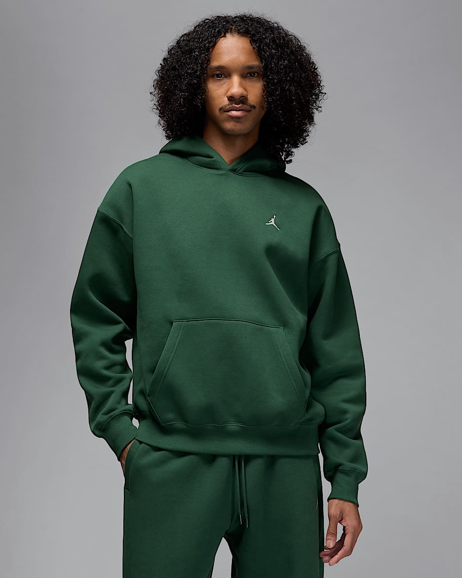 Jordan Brooklyn Fleece Men's Oversized Pullover Hoodie - Fir/Sail