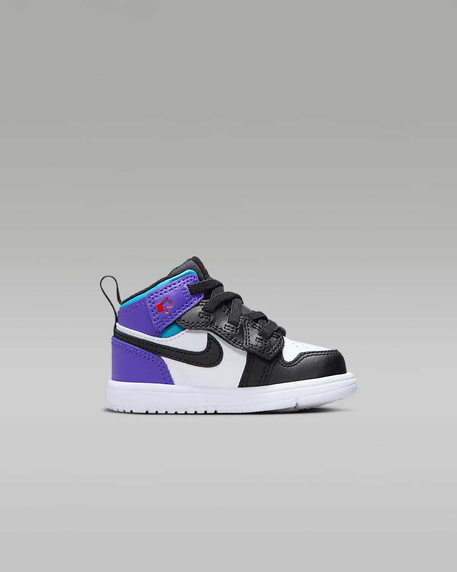 Jordan 1 Mid Alt Baby/Toddler Shoes - White/Bright Concord/True Red/Black