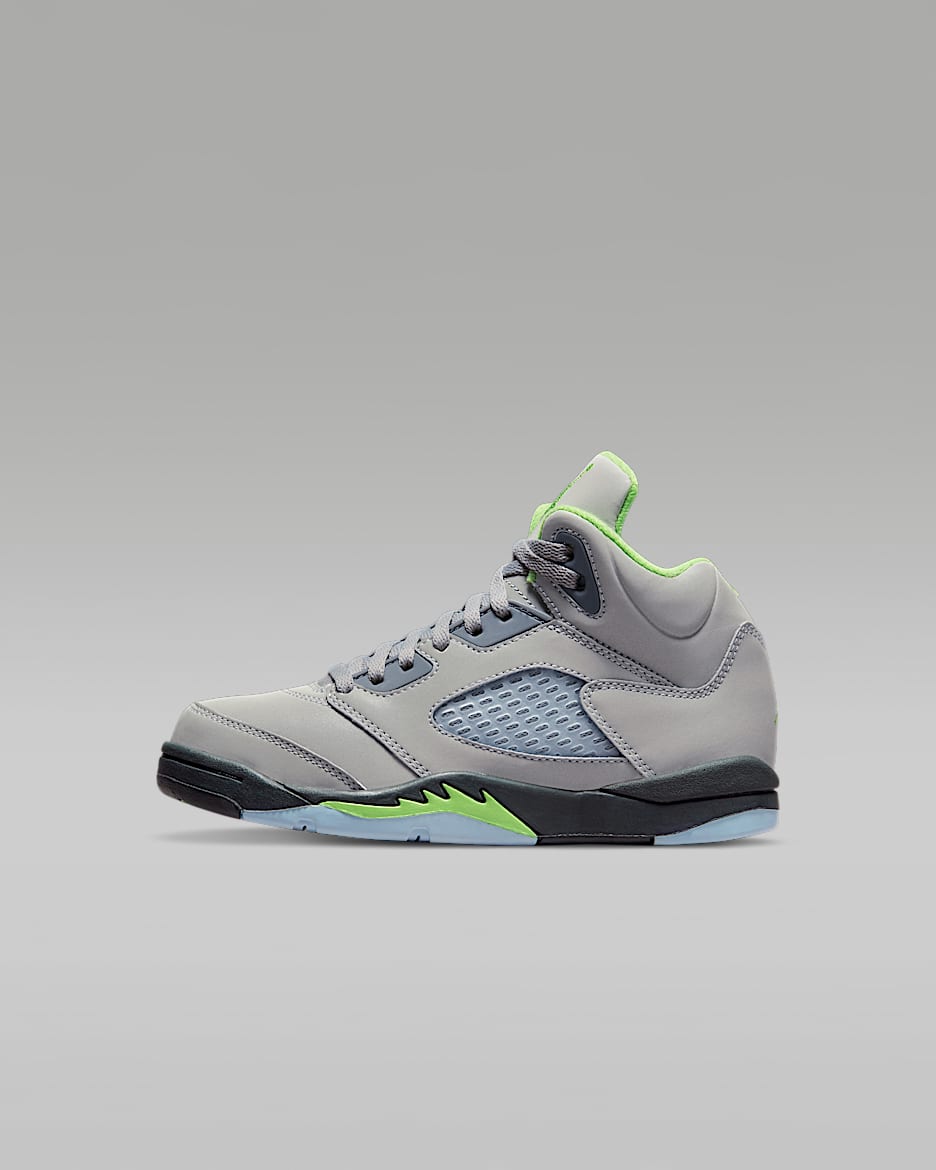 Jordan 5 Retro Little Kids' Shoes - Silver/Flint Grey/Green Bean