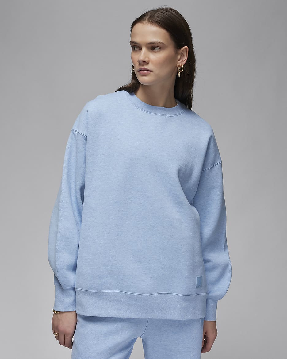 Jordan Flight Fleece Women's Crew-neck Sweatshirt - Blue Grey/Heather