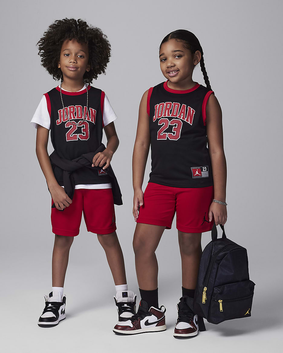 Conjunto de jersey para niños talla pequeña Jordan 23 - Negro