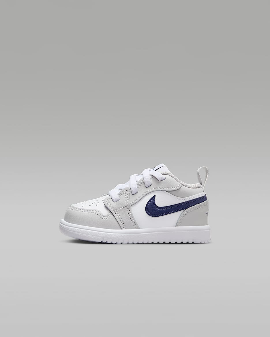 Scarpa Jordan 1 Low Alt - Neonati/Bimbi piccoli - Bianco/Neutral Grey/Gum Medium Brown/Midnight Navy