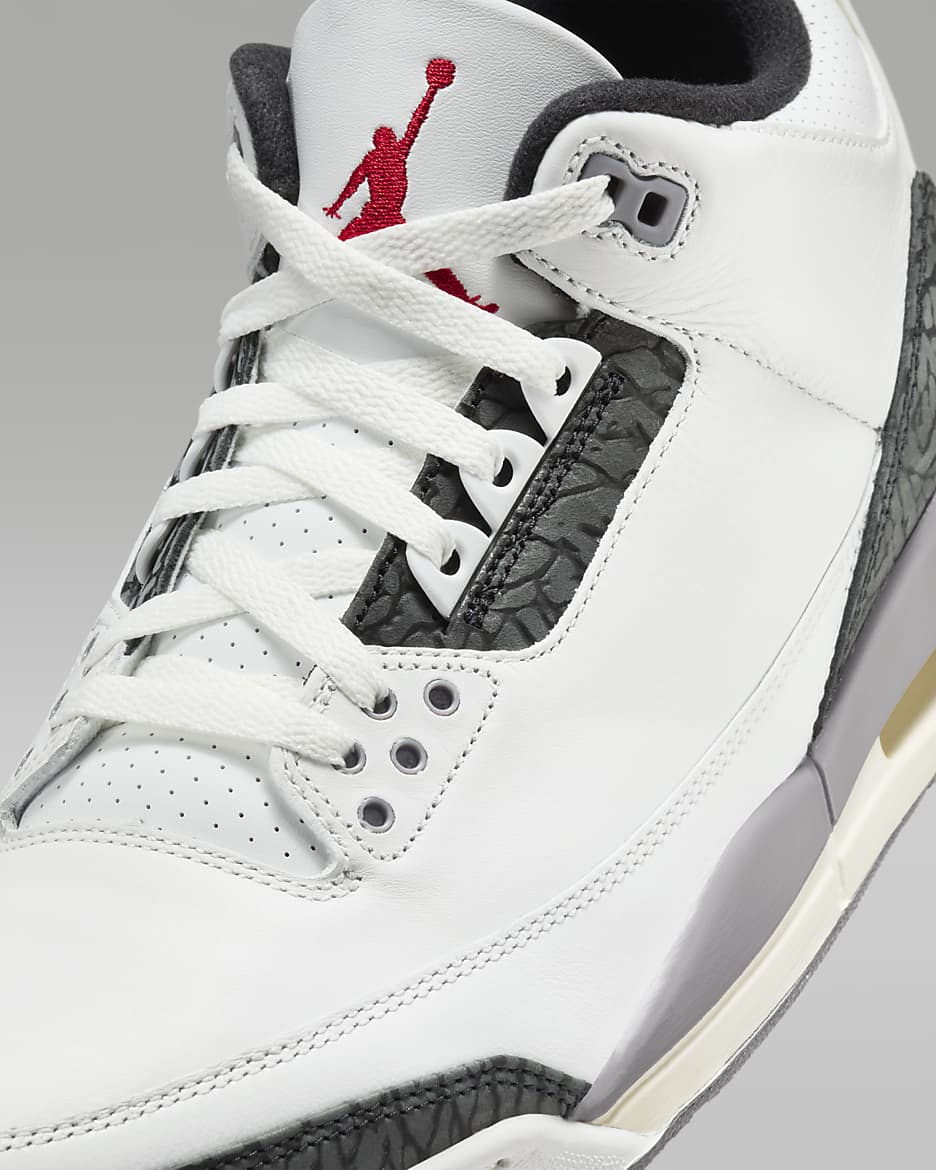 Air Jordan 3 Retro 'Cement Grey' Men's Shoes - Summit White/Cement Grey/Black/Fire Red