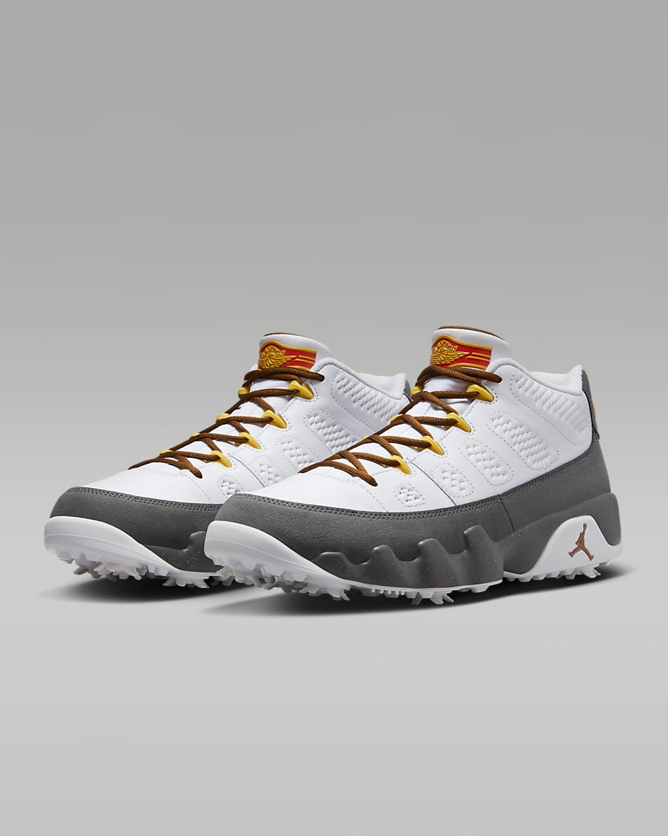 Tenis de golf Air Jordan 9 G NRG - Blanco/Gris azulado/Antracita/Oro universitario