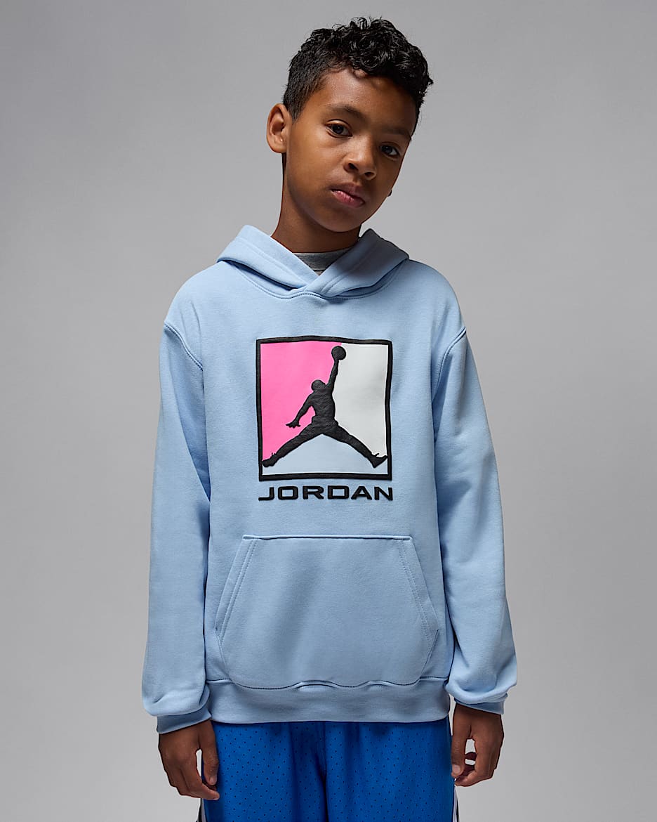 Jordan Essentials Older Kids' Fleece Baseline Pullover Hoodie - Cobalt Bliss