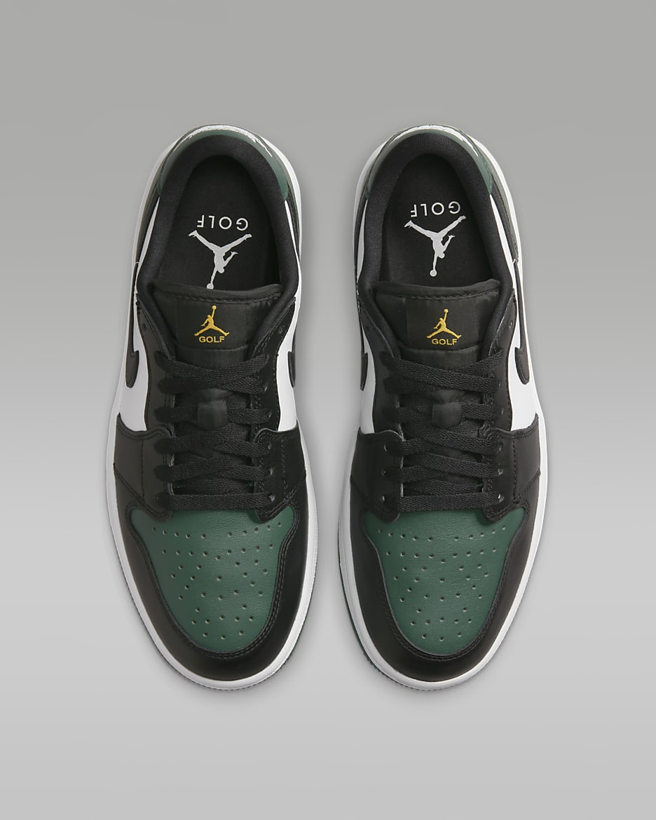 Air Jordan 1 Low G Golf Shoes - White/Noble Green/Pollen/Black