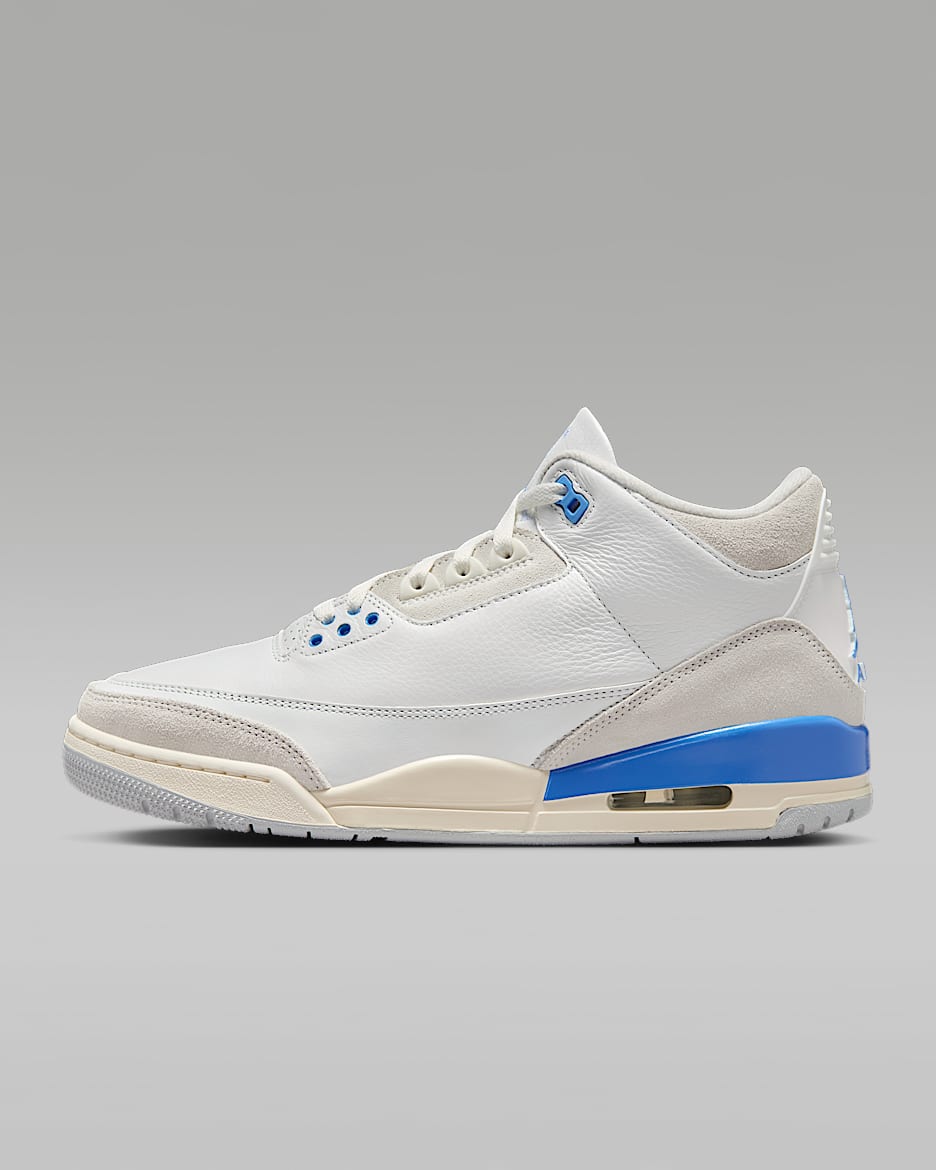 Air Jordan 3 Retro "Lucky Shorts" Men's Shoes - Summit White/Legend Blue/Photon Dust/Hydrogen Blue