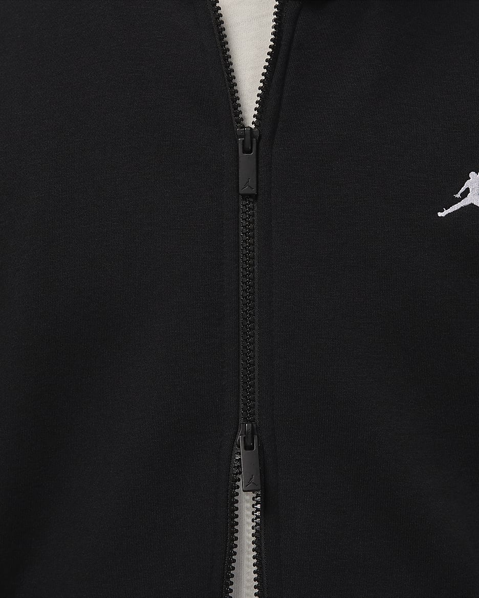 Sweat à capuche et zip Jordan Brooklyn Fleece pour homme - Noir/Blanc