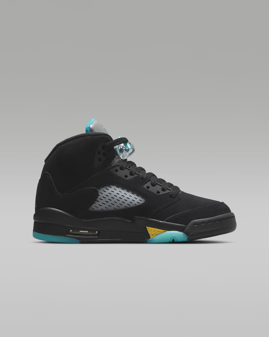 Air Jordan 5 Retro Older Kids' Shoes - Black/Taxi/Aquatone