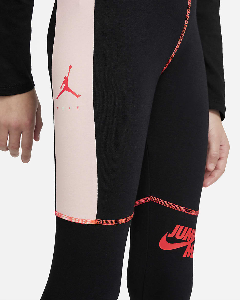 Legginsy dla dużych dzieci (dziewcząt) Jordan Jumpman - Czerń